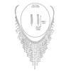 Europe, America, High-end Super Flash Full of Diamond Tassel Necklace Earrings Two-piece Set, Bridal Jewelry Set