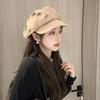 Женская осенне-зимняя ретро-берет французская теплая шапка-берет женская однотонная восьмиугольная шляпа модная кепка для девочек