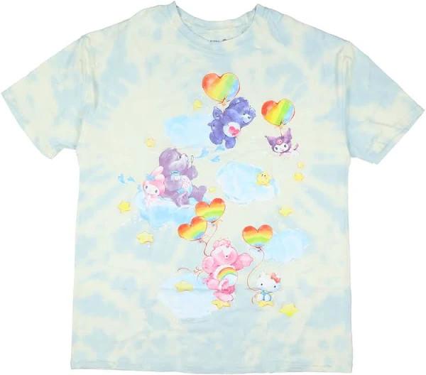 Care Bears Glitter Shimmer Tie-Dye T-Shirt New