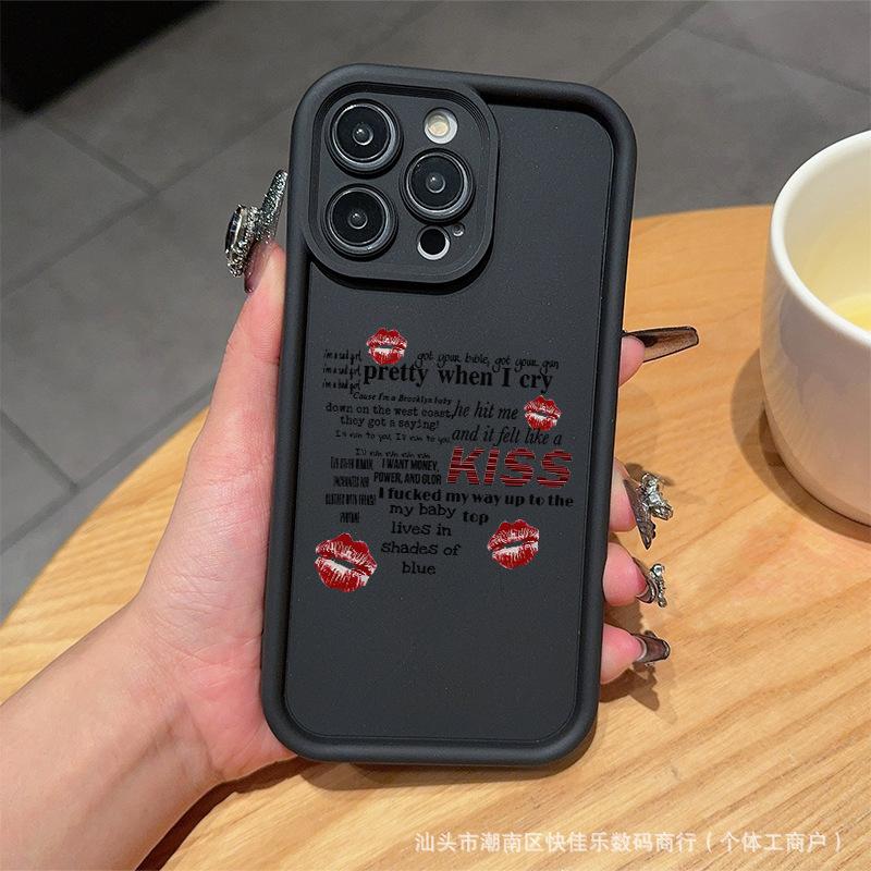 Сексуальный принт с губами на английском языке, подходит для чехлов на iPhone 11/12/13/14/15 Pro Max и iPhone 16 Pro Max