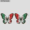 2D Flat Colorful Butterfly Mexico Flag Acrylic Material Dangle Earrings Lightweight Colorful Earrings for Women Jewelry Gifts
