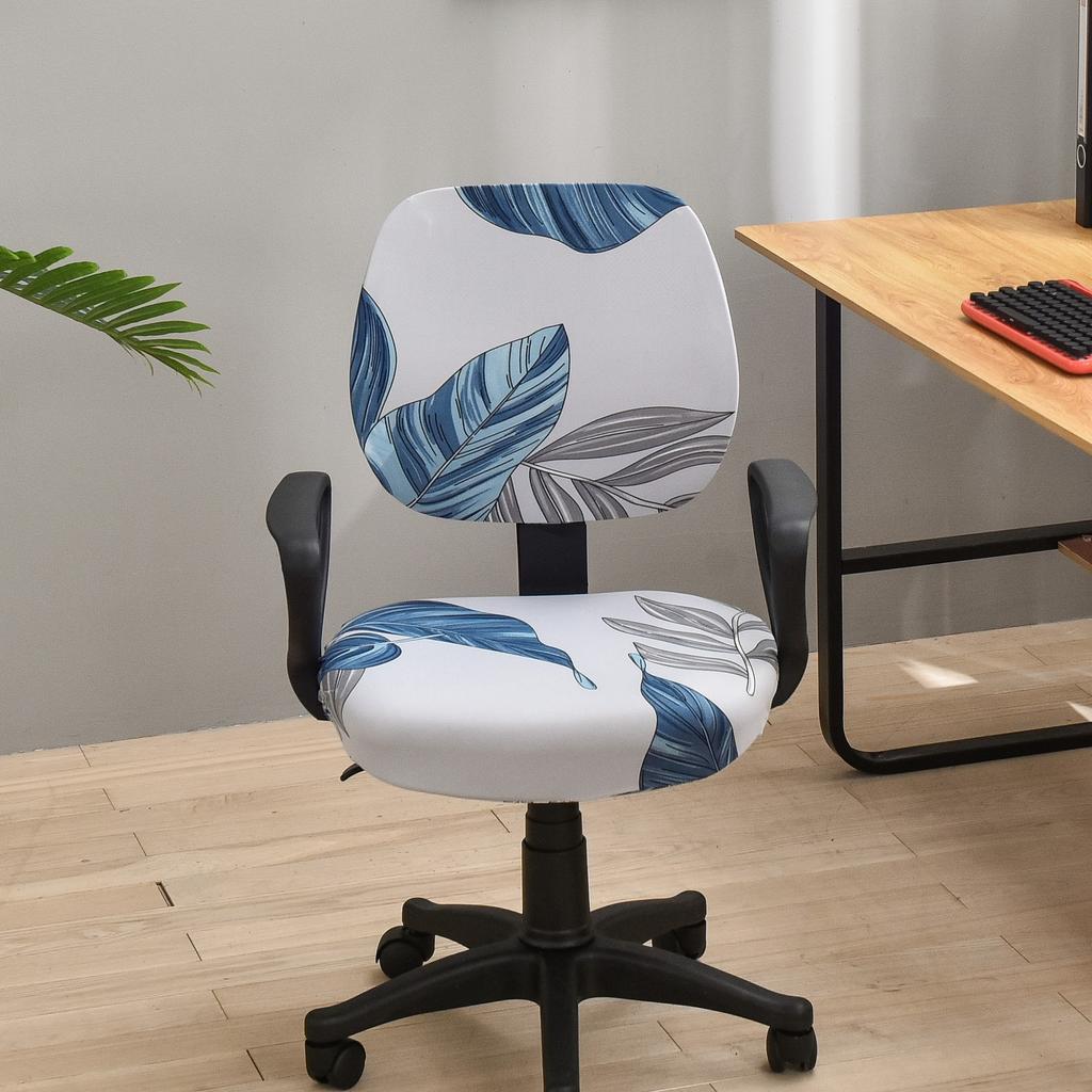 2024 Printed Split Chair Cover Elastic Office Split Seat Cover Home Computer Chair Cover