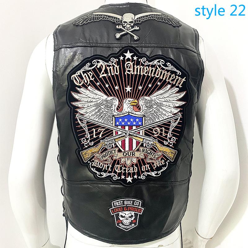 Vest Street Punk Vest Jacket Sleeveless Harley Motorcycle Badge Embroidered Vest
