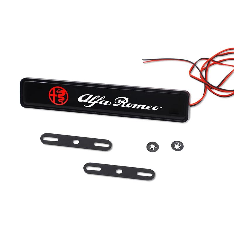 LED Light Badge for Alfa Romeo Logo 159 Giulia 147 155 Mito 156 GT Giulietta Stelvio Spider Car Front Grille Emblem Accessories zk8