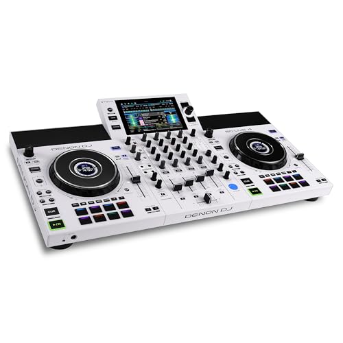 Denon DJ SC LIVE 4 Standalone DJ Controller with Stem Separation, 4-Deck DJ Equipment, Wi-Fi Streaming, Built-in Speakers, Serato DJ Pro Virtual DJ Co