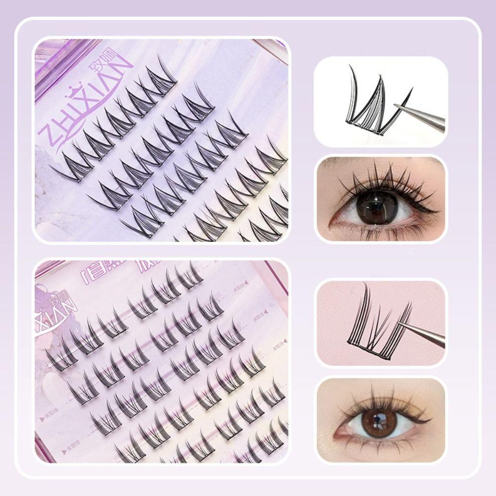 Lashes Extension Glue Free Cluster Eyelashes Fluffy Segmented Eyelashes Bundles  Grafting Lashes