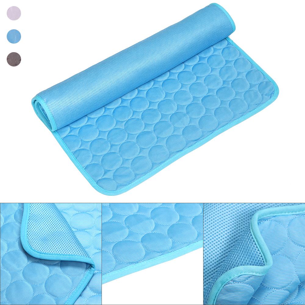 Охлаждающий коврик для домашних животных, кошачий коврик для сна Cool Ice Silk влагостойкий матрас, подушка, летняя холодная кровать для маленьких животных, 5 размеров