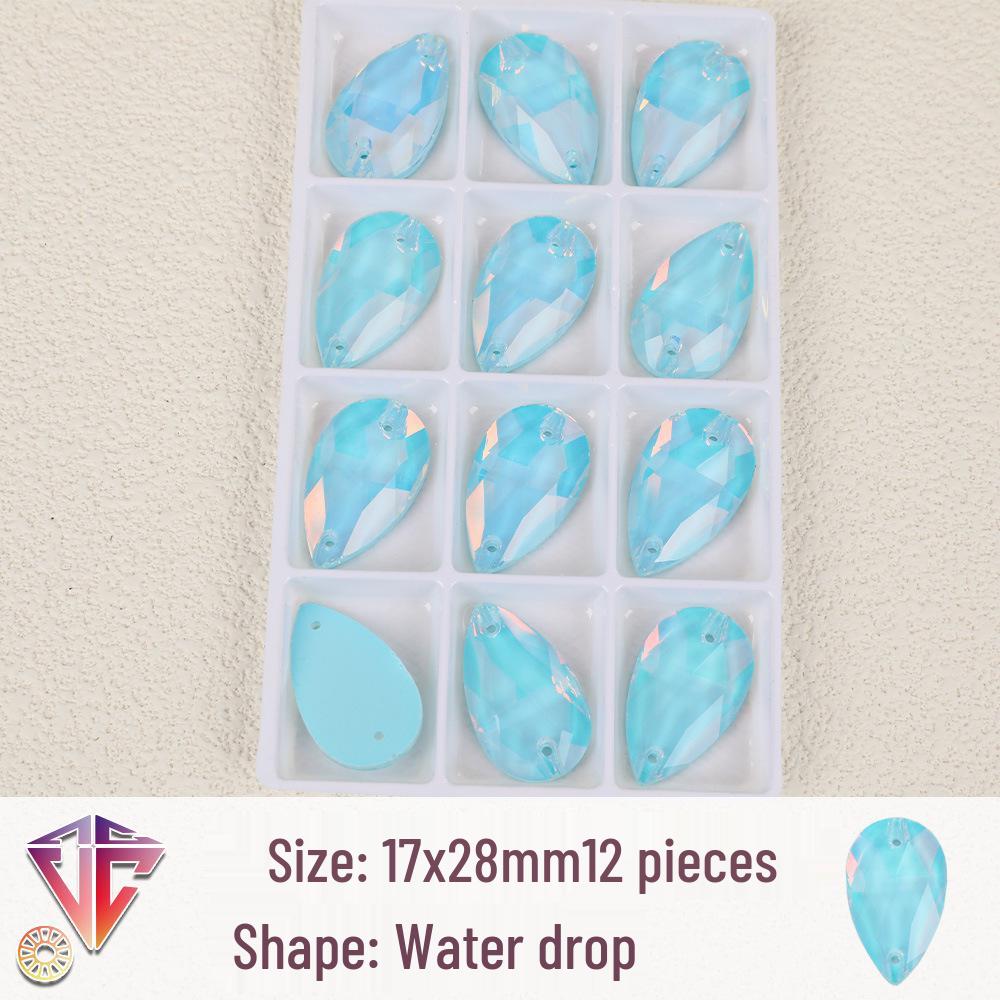 Флуоресцентные мокка каплевидные стразовые бусины - Ручная работа DIY Двухдырочные плоские аксессуары