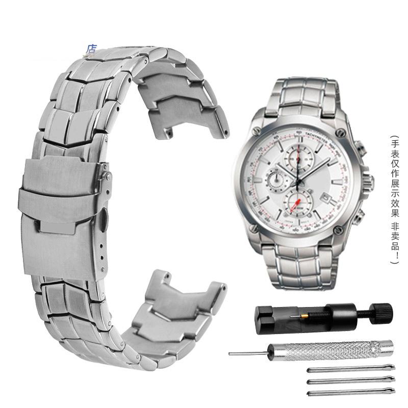 Классический 22 мм ремешок из нержавеющей стали для часов Casio EF-550 EF-524, серебряный ремешок с раскладывающейся пряжкой, браслет из металла, цепочка для мужских часов