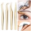 Eyelash Tweezers Grafting Eyelash Tweezers Beauty Eyelash Tweezers Blooming Golden Feather Clip False Eyelash Clip Beauty Tool