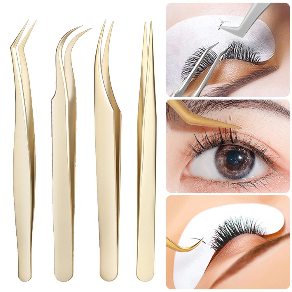 Eyelash Tweezers Grafting Eyelash Tweezers Beauty Eyelash Tweezers Blooming Golden Feather Clip False Eyelash Clip Beauty Tool