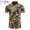 Flower Shirt Large Size Shirt, Beach Polyester Cotton Shirt, Stretch Short-sleeved Shirt