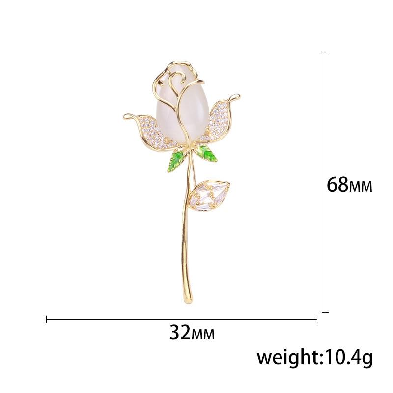 Blucome Gentle Rose Shape Brooch Female All-match Banquet Dress Corsage Accessories Elegant Pin Fashion Jewelry