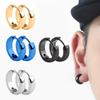 1Pair Punk Stainless Steel Round Circle Hoop Earrings For Men Women Not Fade Ear Rings Hip Hop Male Zircon