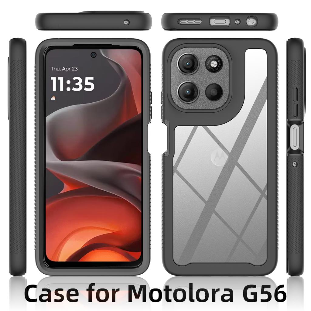 Гибридный противоударный чехол 2 в 1 для Motorola Moto G56 XT2529-2 Жесткий пластик ТПУ Рамка Прозрачная Акриловая Задняя крышка телефона