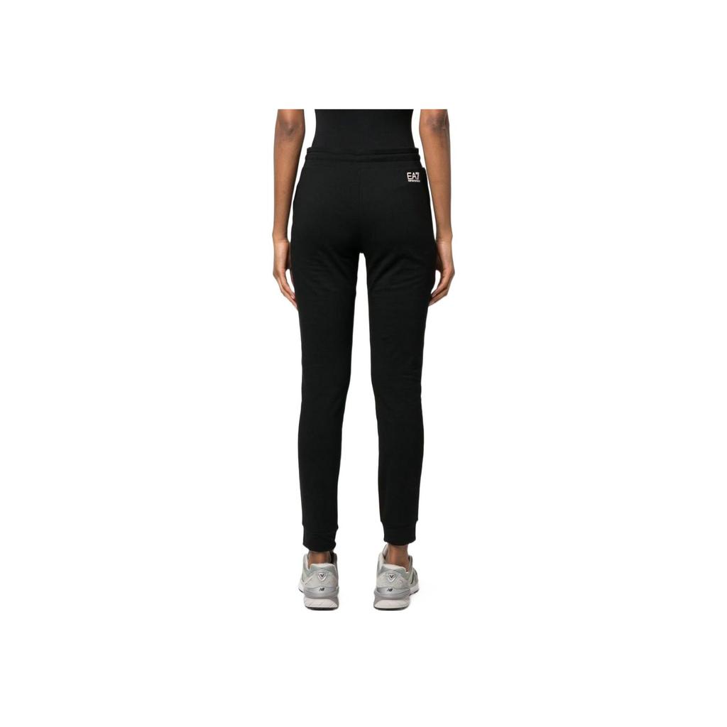 Emporio Armani EA7 Осень/Зима 22 Принт с логотипом Зауженные вязаные спортивные брюки Женские брюки Черный 6LTP61-TJFTZ-0218