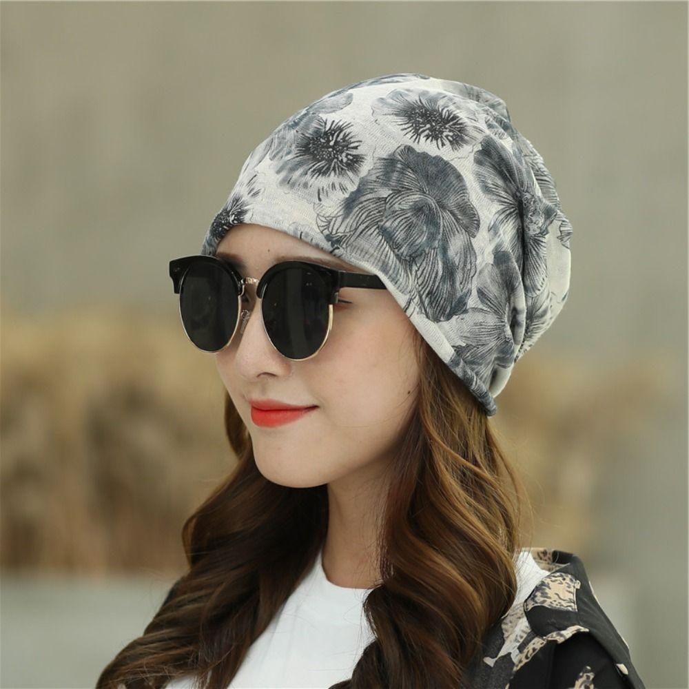 Breathable Thin Pullover Cap Head Wrap Slouchy Beanie Hat Casual Women Turban Hat