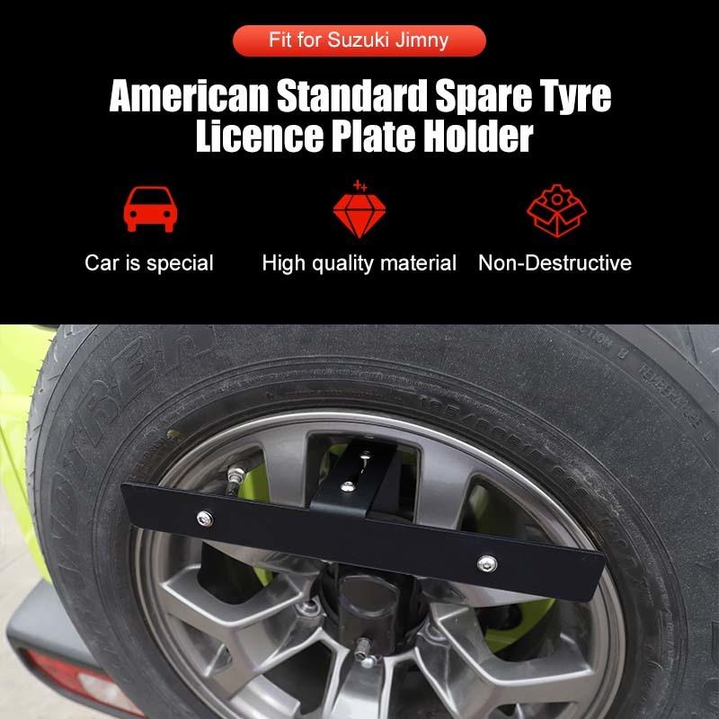US Regulations Spare Tire License Plate Holder Bracket Mounting Fit For Jeep Wrangler TJ JK JL For Suzuki Jimny For Ford Bronco Exterior Accessories