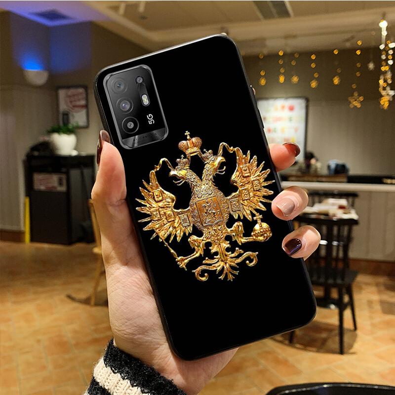 Чехол для телефона с гербом российского флага для OPPO A54 A74 A94 A53S A9 A5 A15 A16 A91 A96 A76 Reno8 8Pro Reno2 Z