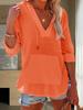 Women's Beach Cover Up Hoodie Long Sleeve V Neck Pocket Hooded Sweatshirt Top