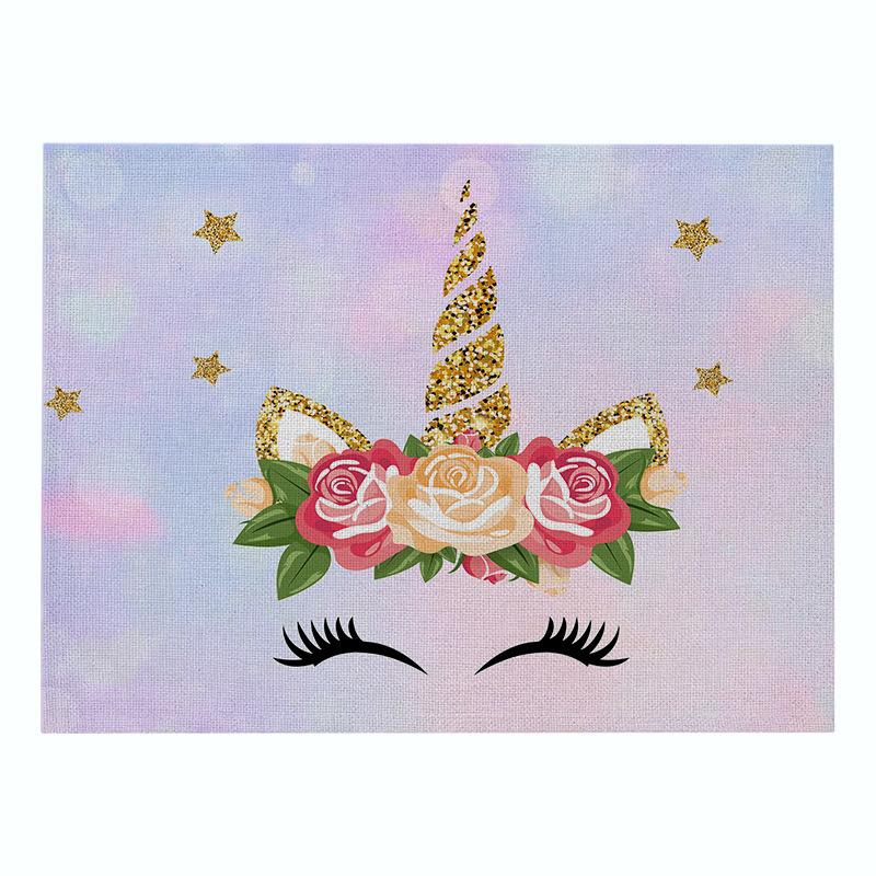 Nordic INS Cartoon Unicorn льняной коврик для стола нескользящий термостойкий коврик для стола подставка под стакан для напитков кухонные принадлежности