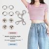Adjustable Waist-Tightening Buckle for Jeans: Nail-Free, Easy Installation, Telescopic Design.