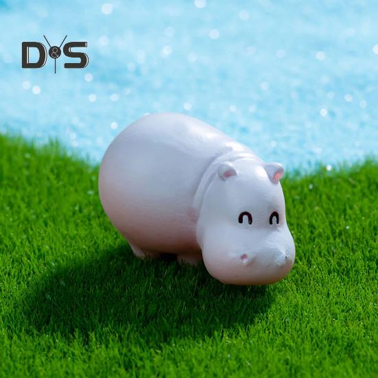 Миниатюрная фигурка бегемота, мини-мультяшный бегемот, украшение своими руками, микропейзаж, сказочный сад, животное, смоляная статуэтка, украшение