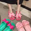 Fashion Cute Bow Slippers for Women Summer Wear Ins Trendy Beach Fairy Style High-end Thick-soled Sandals