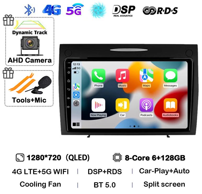 Android 14 Carplay Auto для Mercedes Benz SLK Class R171 SLK200 SLK280 SLK300 2000-2011 Автомобильный Радиоприемник Мультимедиа Видеоплеер Стерео