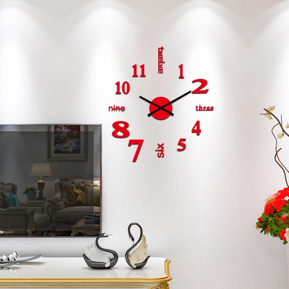 Creative Frameless Wall Clock Wall Mechanism Wall Decoration Night light Arrows Decal DIY Digital Wall Clock Living Room Office