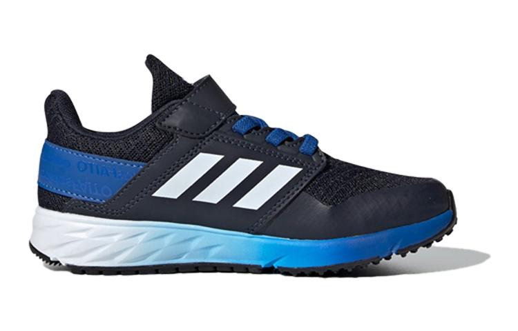 adidas Fortafaito Нескользящие Низкие Детские Беговые Кроссовки Черно-Сине-Белые Детские EE7313