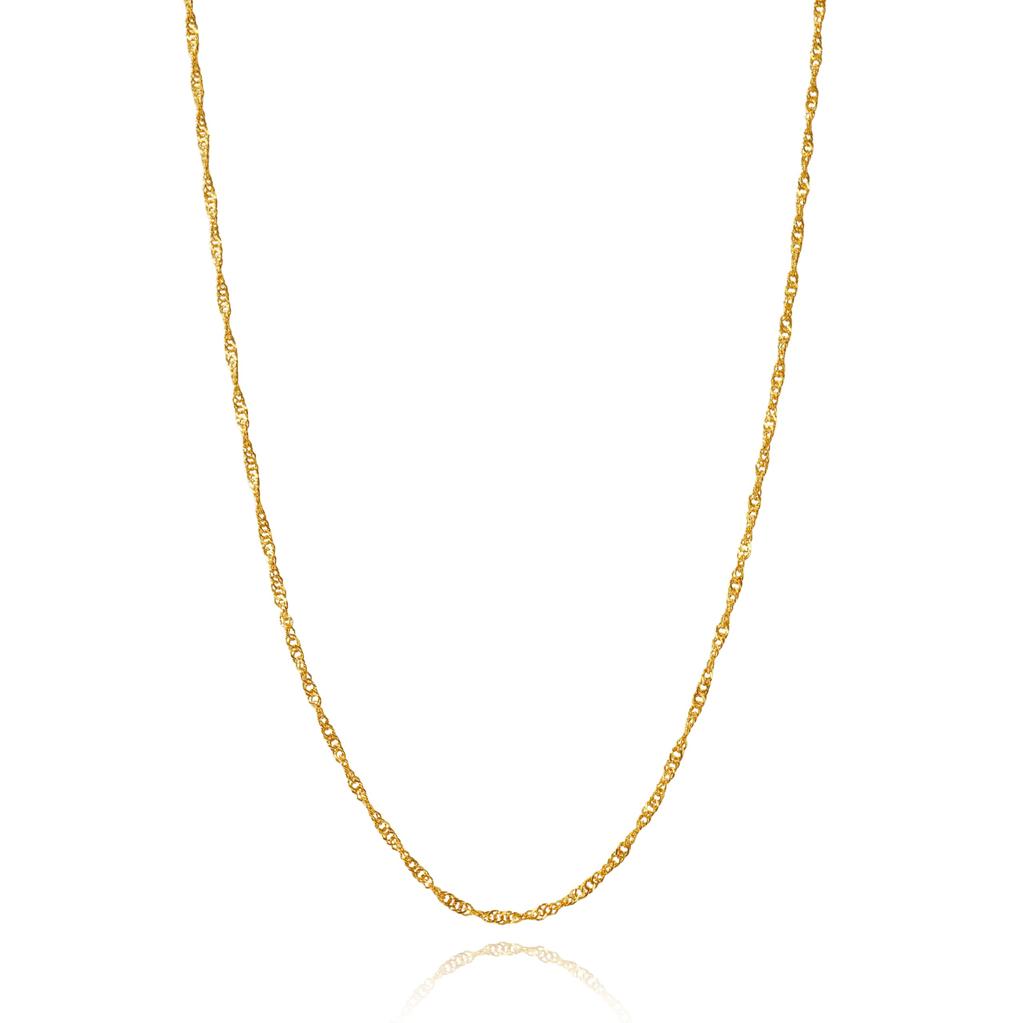 Ожерелье из чистого золота K24 с винтом, ширина 40 см, золотая цепочка с сертификационным знаком Mint [SPERANZA] 1,28 мм, женская