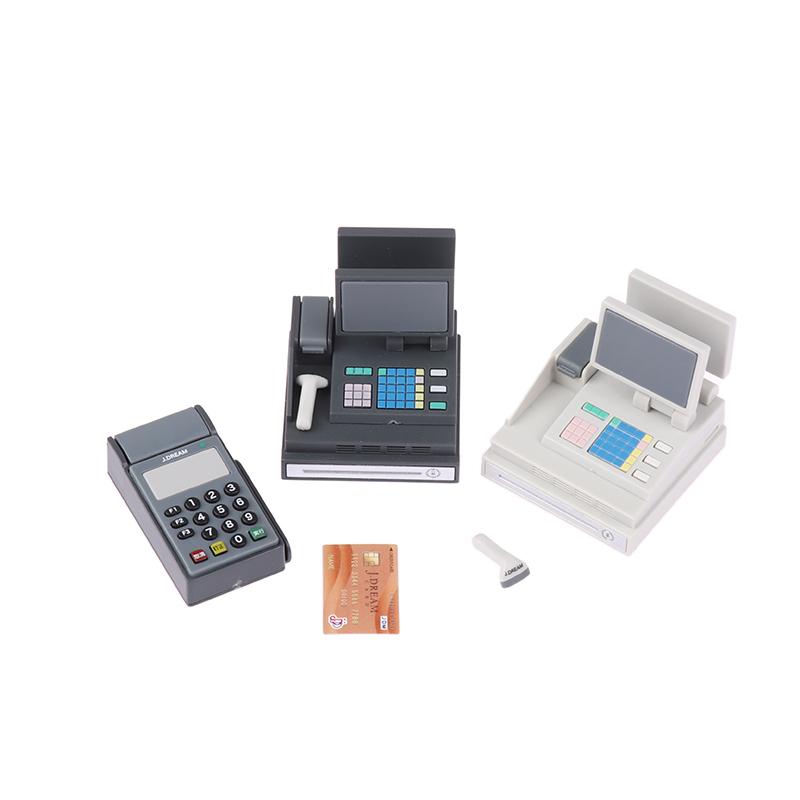 1Set Doll House Scene Decoration Supermarket Store Card Machine Scanner Model Toy