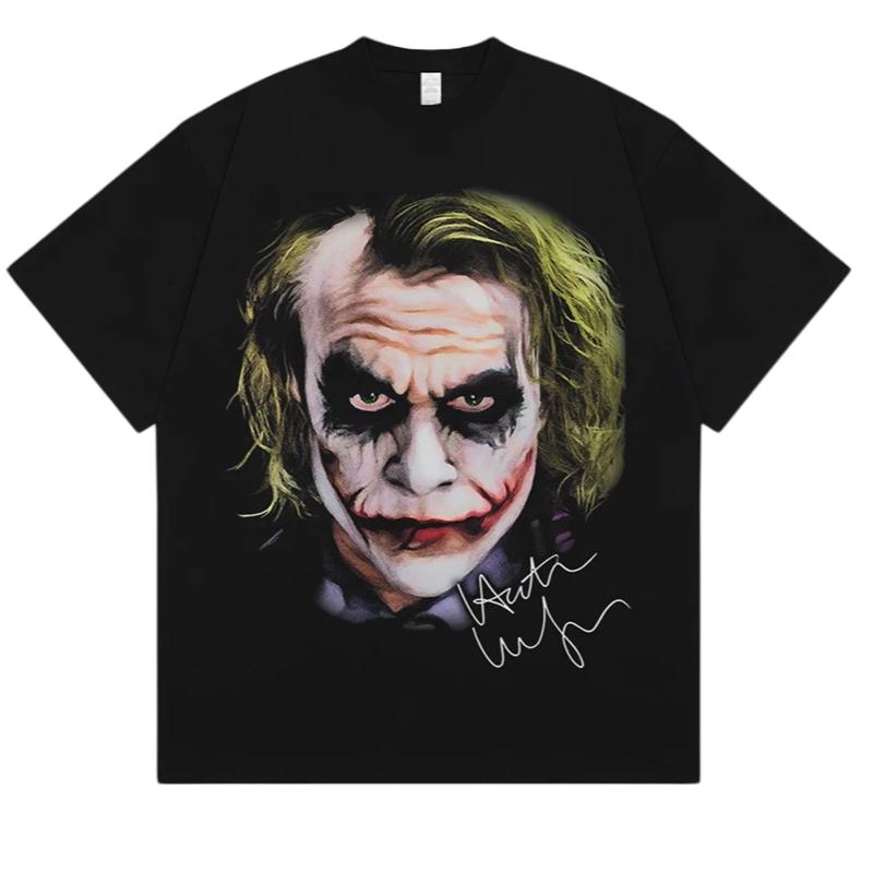 Oversized Joker Horror Streetwear Hip Hop Retro Soft Top Men Women Adults Children Boy Gril Kids Parent Child Cotton T shirt