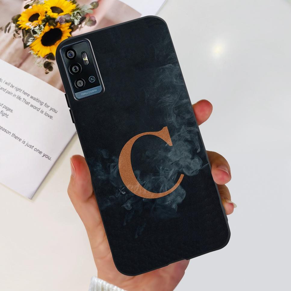 Чехол для ZTE Blade A71 2021 Модный с буквой Роскошный с цветком Мягкий силиконовый чехол из ТПУ Для ZTE Blade A71 A7030 Чехлы для телефона Ударопрочный