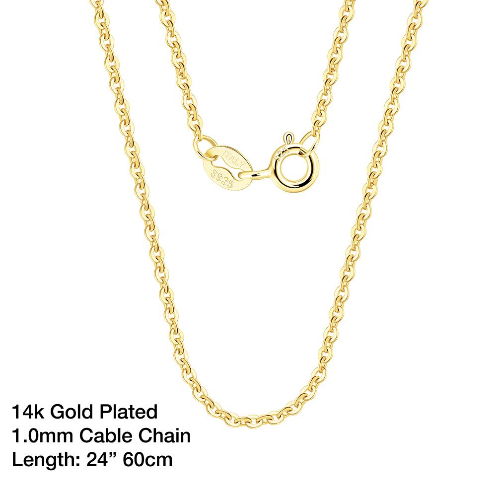 ORSA JEWELS Итальянская 925 пробы Стерлинговое Серебро 1.0мм Кабельная Цепочка Персонализированное Ожерелье для Женщин Звеньевые Цепочки Ожерелье 45 50 55см SC06-P