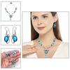 Swiss Blue Quartz Gemstone Jewelry Necklace & Earrings 18-20''