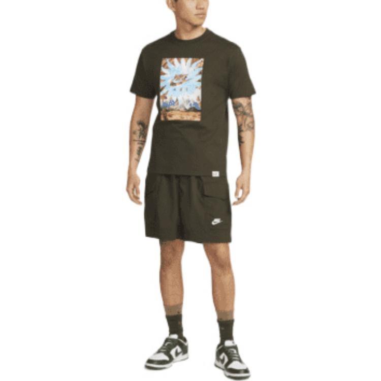 Nike Drop Shoulder Sleeve T-Shirt Men's Green DQ1020-355