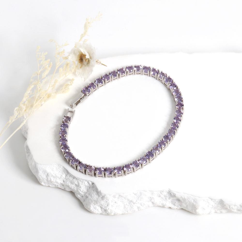 Браслет из натурального бразильского аметиста из стерлингового серебра 925 пробы, элегантное легкое, роскошное, изящное ювелирное украшение для женщин, наряд для банкета на годовщину