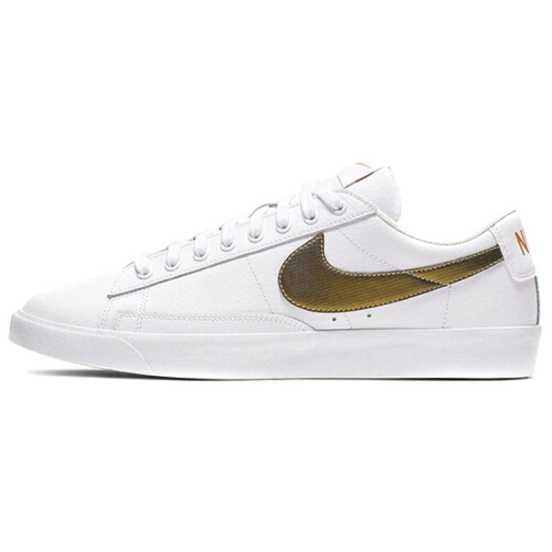 Nike Blazer Low Premium 'White Metallic Gold' Sneakers Skateboard Shoes BQ7460-101
