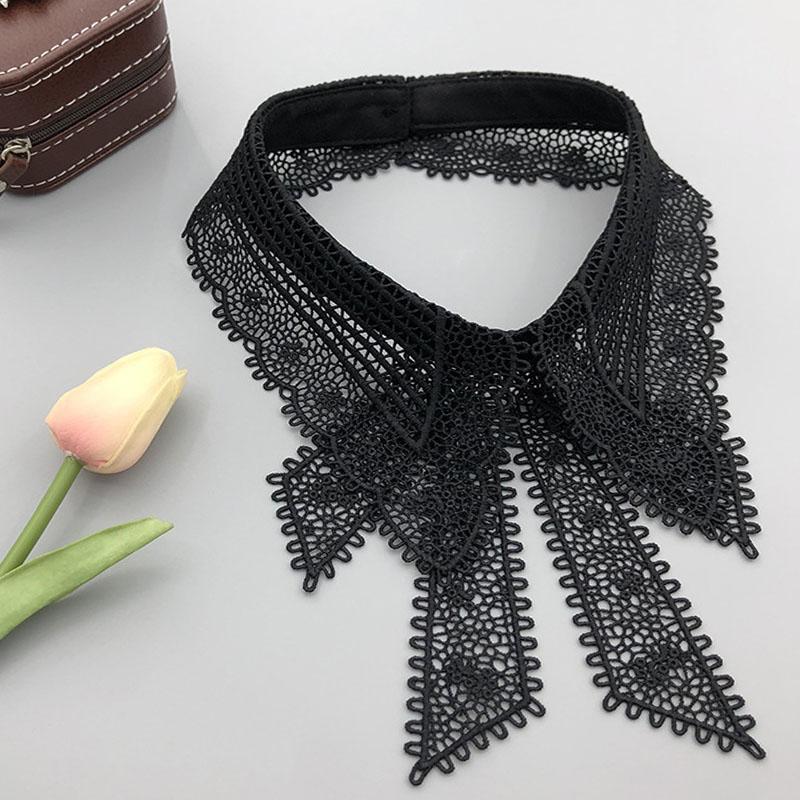 Fashion Lace White Fake Collar Women Detachable Collars for Women Black Lapel False Collars Woman Tie Clothes Accessories