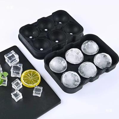 Большие формы для кубиков льда в виде шаров, 6 ячеек, форма для льда для виски, герметичная круглая форма для кубиков, легкое заполнение и извлечение, инструменты для замораживания воды в виде шаров