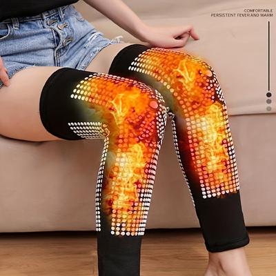 1 пара унисекс наколенников с моксой для тепла и расслабления - двусторонние массажные точки, полиэфирное волокно, подходят для пожилых людей и помещений с кондиционером