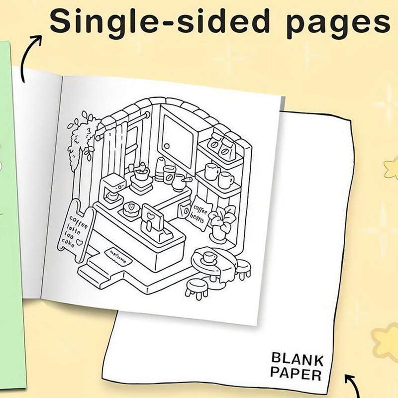 Little Corner Coloring Book For Adults Teens Birthday Gifts Featuring Adorable Creatures In Cozy Hygges Moments For Relaxation