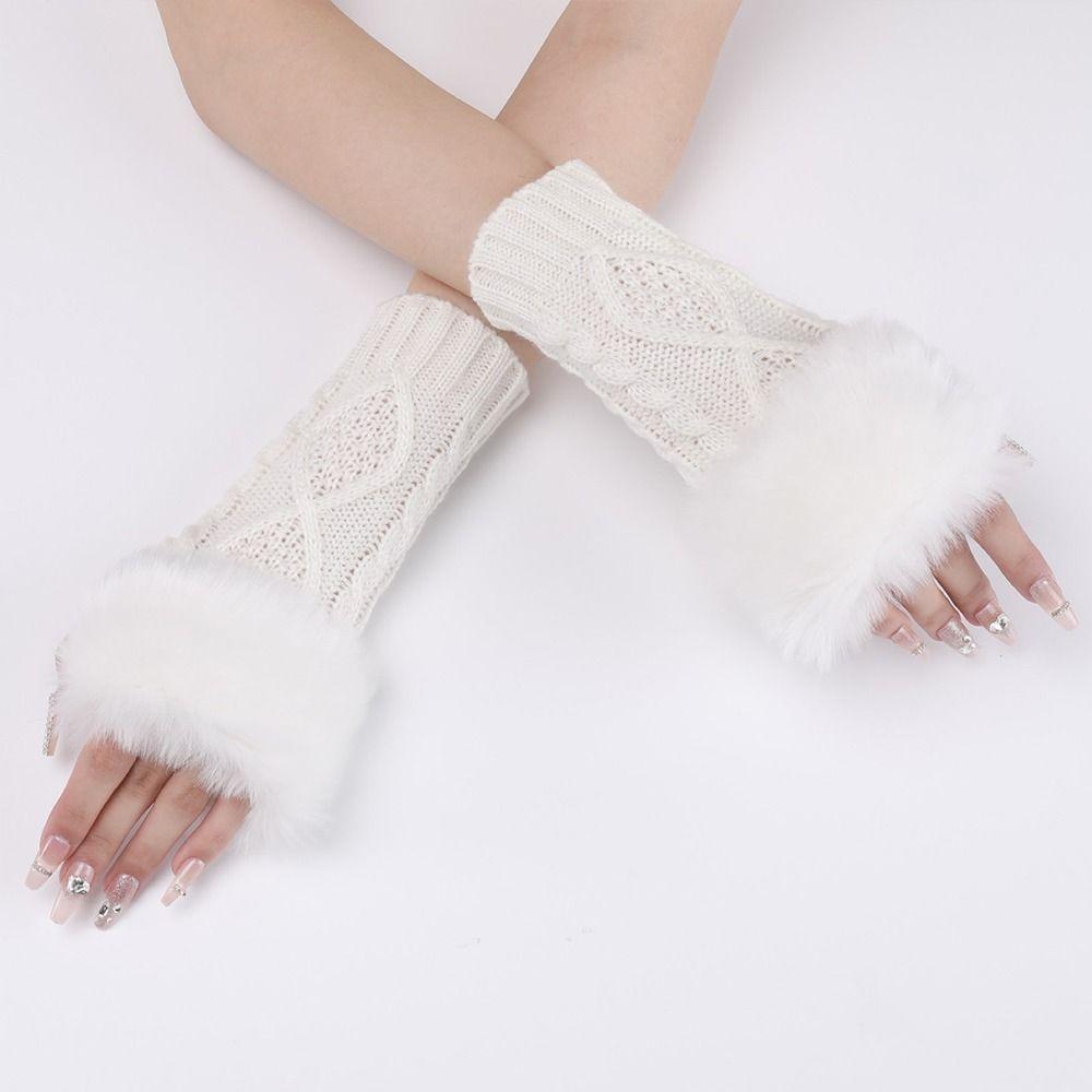 Зимние теплые рукавицы Twist, толстые теплые длинные варежки, перчатки без пальцев, женские перчатки, длинные вязаные перчатки