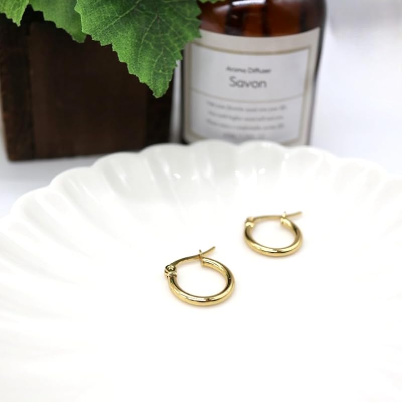 [Petit-Germe] Petit Gelme Hoop Earrings Stainless 316L 10mm Gold Color P1024