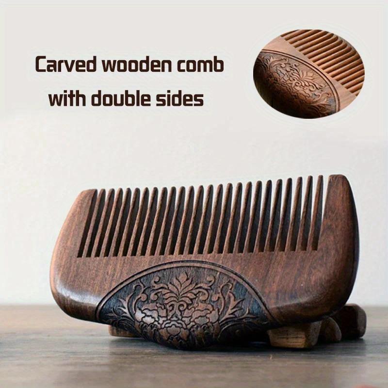 Pocket Wooden Comb Natural Black Gold Sandalwood Super Narrow Tooth Wood Combs No Static Lice Beard Comb Hair Styling