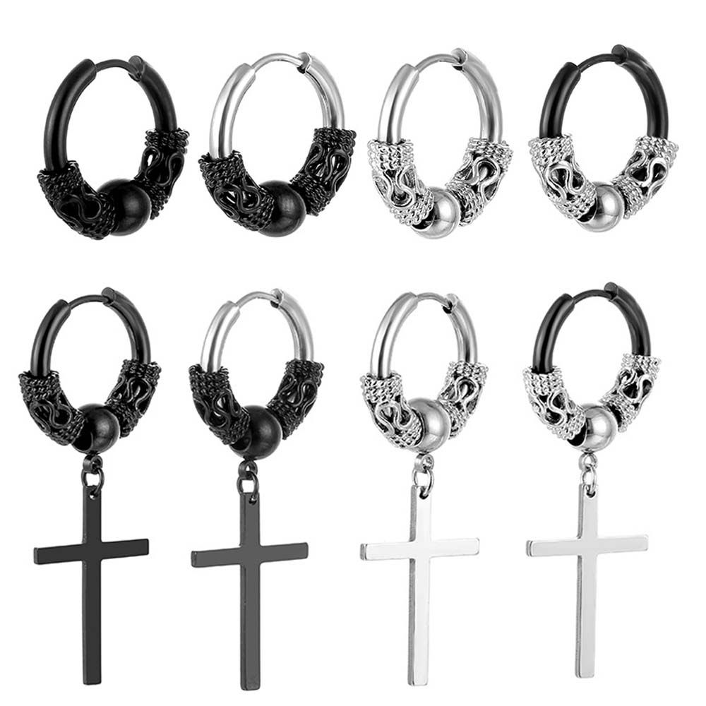 Кулон Стальной Дракон Круглый Мужские Серьги-Кольца Украшения для Ушей Корейские Висячие Серьги Серьги-Пусеты