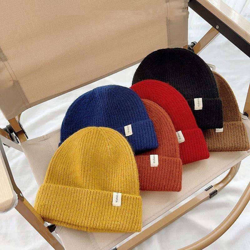 Versatile Children's Knitted Hat with Wool Baby Wool Hat Boys and Girls Autumn and Winter Warm Fashion Pullover Hat