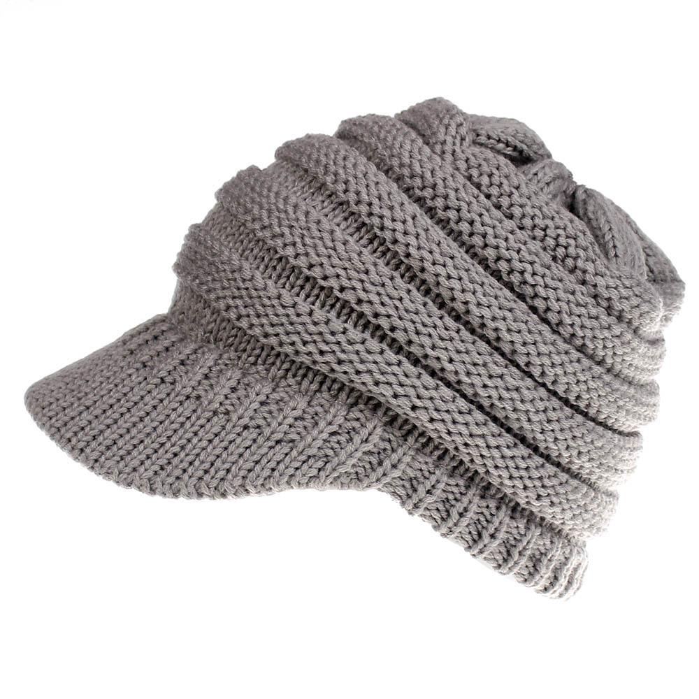 Fashionable Women's Messy Bun Beanie With Soft Stretch Knit For Winter Comfort